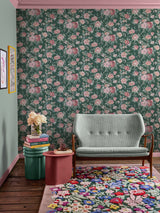 Next Cath Kidston Green Garden Rose Wallpaper Sample A4- Buy online at McGrocer