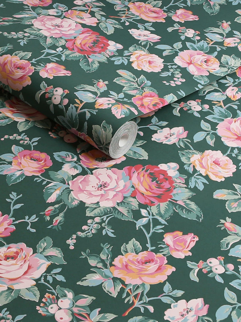 Cath Kidston Garden Rose wallpaper sample (British brand)