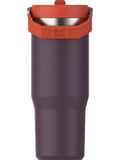 Isolierter Trinkbecher mit Klapp-Trinkhalm Wasserflasche 0,89L