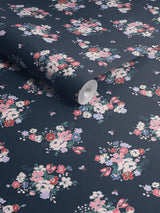 Next Cath Kidston Navy Clifton Floral 10M Wallpaper- Buy online at McGrocer