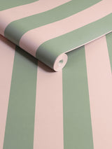 Next Cath Kidston Green and Pink Canopy Stripe Wallpaper 10m- Buy online at McGrocer