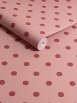 Next Cath Kidston Pink and Red Button Spot 10M Wallpaper- Buy online at McGrocer