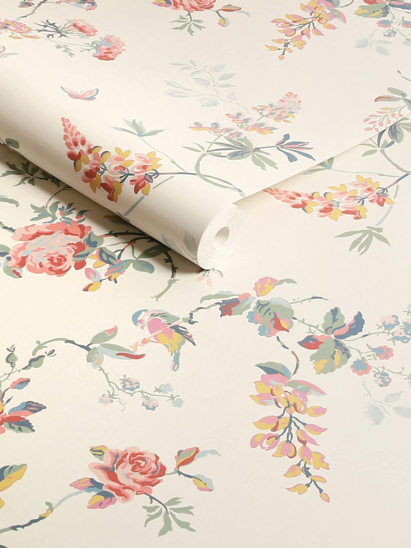 Cath Kidston spring birds and roses wallpaper 10m roll (British brand)