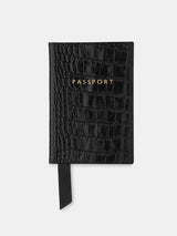 Next Whistles Black Shiny Croc Passport Holder- Buy online at McGrocer