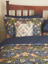 Next Morris & Co Indigo Strawberry Thief Duvet Cover and Pillowcase Set- Buy online at McGrocer