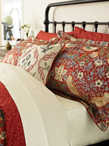 Next Morris & Co Crimson Strawberry Thief Duvet Cover and Pillowcase Set- Buy online at McGrocer