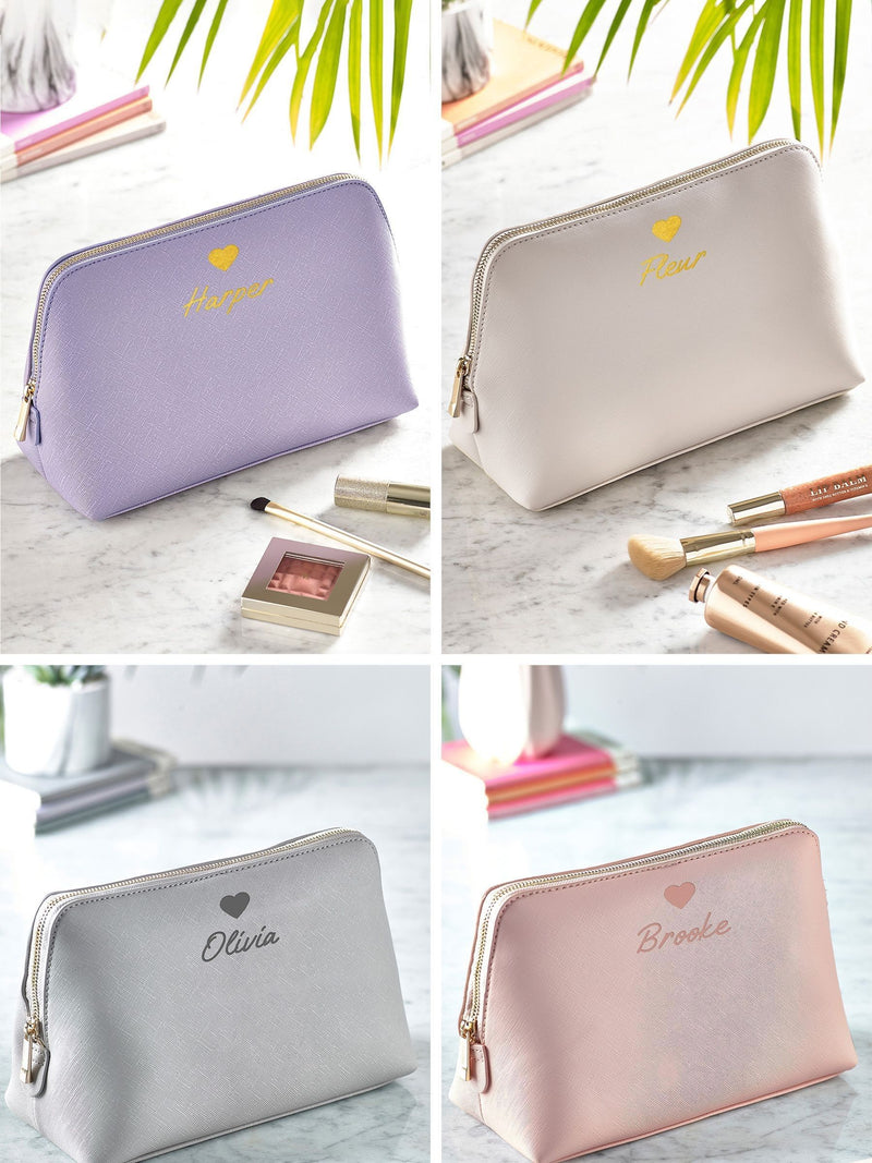 Loveabode personalised large heart makeup bag 25cm, UK version