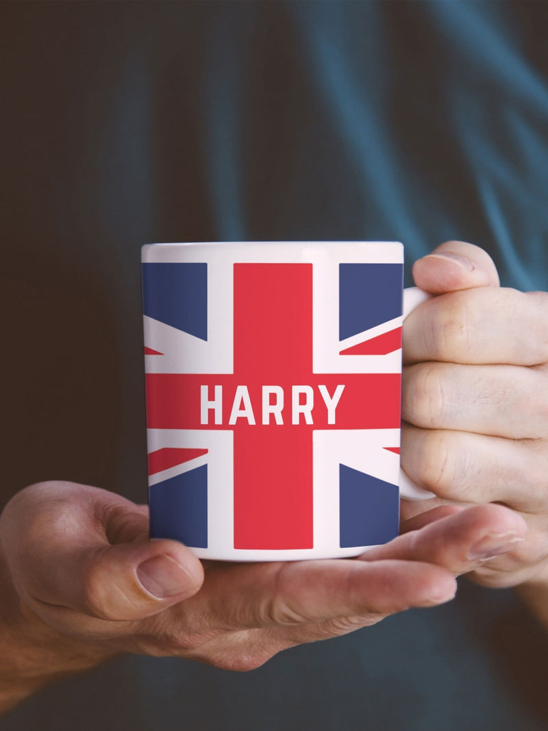 Loveabode Personalised Union Jack mug 11oz, UK version
