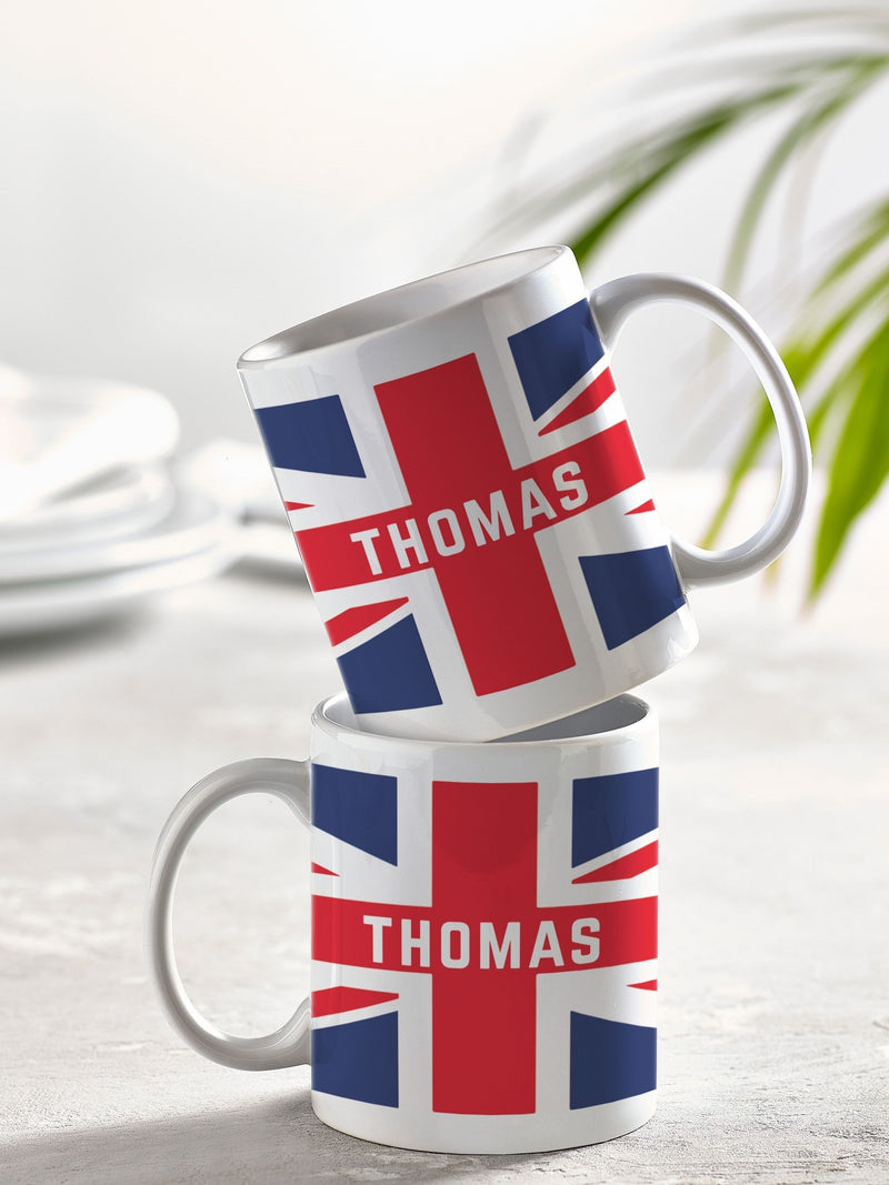 Loveabode Personalised Union Jack mug 11oz, UK version