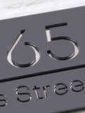 Personalised dark grey acrylic house sign 20x14cm (British brand)