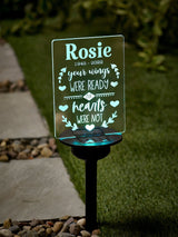 Next Loveabode Personalised Forever in our Hearts Solar Memorial Wings Garden Stake Light 23cm- Buy online at McGrocer