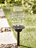 Loveabode personalised solar memorial wings garden stake light (British brand)