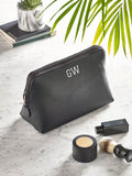 Personalised faux leather wash bag for men, UK version
