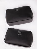 Personalised faux leather wash bag for men, UK version