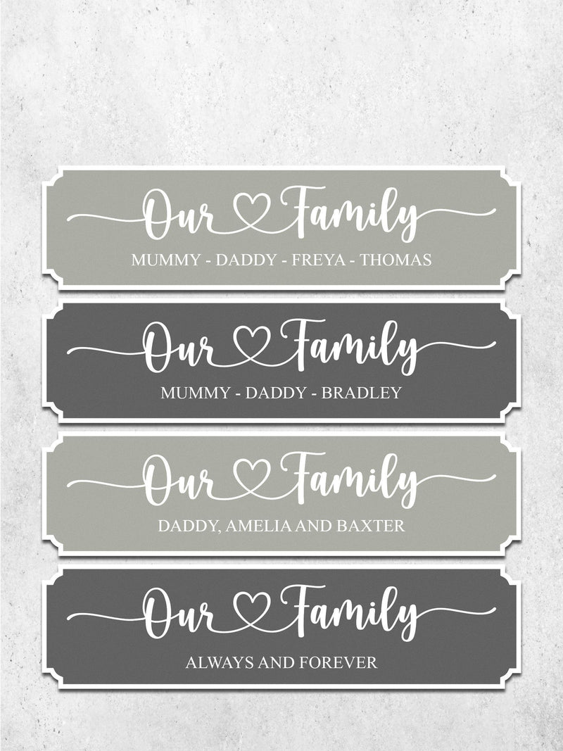 Loveabode personalised family sign 50x13cm (British brand)