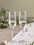 Loveabode personalised champagne ring glasses 7.75oz, imported from the UK