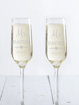 Next Loveabode Personalised Champagne Flute Glasses Set of 2- Buy online at McGrocer