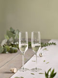 Loveabode personalised champagne flute glasses set of 2, imported from the UK