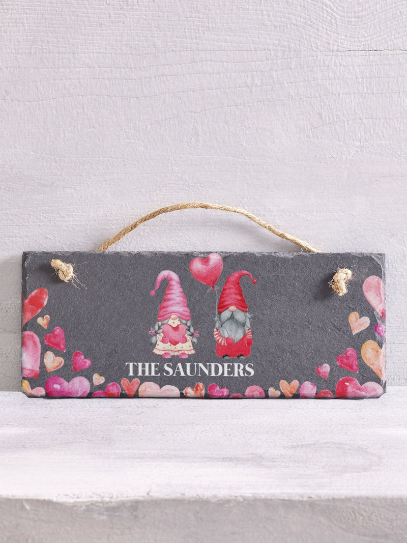 Loveabode personalised gonk love couple hanging slate 25cm x 10cm (British brand)