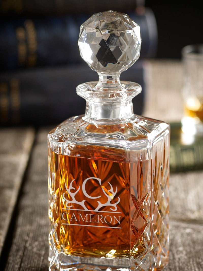 Loveabode Stag Crystal Decanter 0.8L, imported from the UK