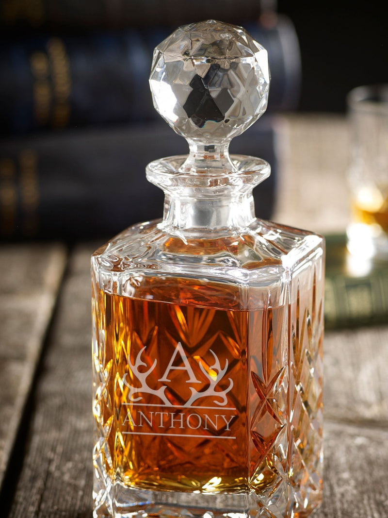 Loveabode Stag Crystal Decanter 0.8L, imported from the UK
