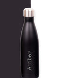Loveabode personalised black water bottle 500ml, UK version