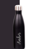 Loveabode personalised black water bottle 500ml, UK version