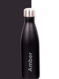 Loveabode personalised black water bottle 500ml, UK version