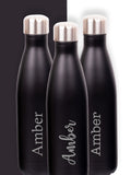 Loveabode personalised black water bottle 500ml, UK version