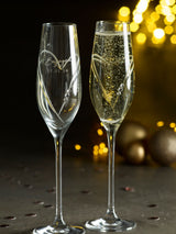 Next Loveabode Personalised Heart Champagne Glasses Set of 2- Buy online at McGrocer