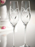 Loveabode personalised heart champagne glasses set of 2 (British brand)