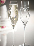 Loveabode personalised heart champagne glasses set of 2 (British brand)