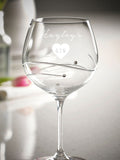 Loveabode personalised diamanté look gin glass 700ml, imported from the UK