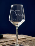 Loveabode personalised wine glass with name engraving 37cl, imported from the UK