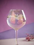 Loveabode personalised iridescent gin glass 520ml, imported from the UK
