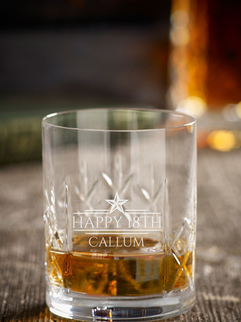 Loveabode personalised whisky tumbler crystalite glass 320ml, imported from the UK
