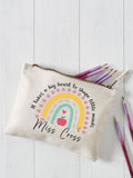 Personalised teacher pencil case cotton canvas, imported from the UK