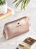 Personalised faux leather makeup bag with name and heart, imported from the UK