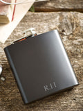 Loveabode personalised hip flask in matte black, UK version