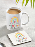 Loveabode personalised mug and coaster set, UK version