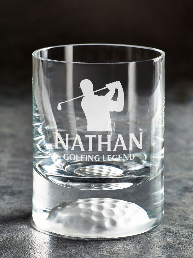 Loveabode personalised golf silhouette whisky tumbler 8oz, imported from the UK