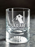 Loveabode personalised golf silhouette whisky tumbler 8oz, imported from the UK