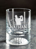 Loveabode personalised golf silhouette whisky tumbler 8oz, imported from the UK
