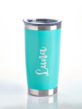 Loveabode personalised stainless steel travel mug (British brand)
