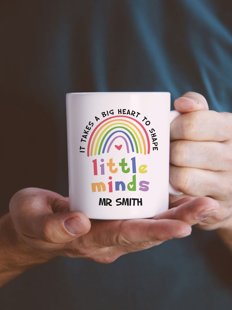 Loveabode Personalised Teachers Rainbow Mug and Coaster Set 11oz, UK version