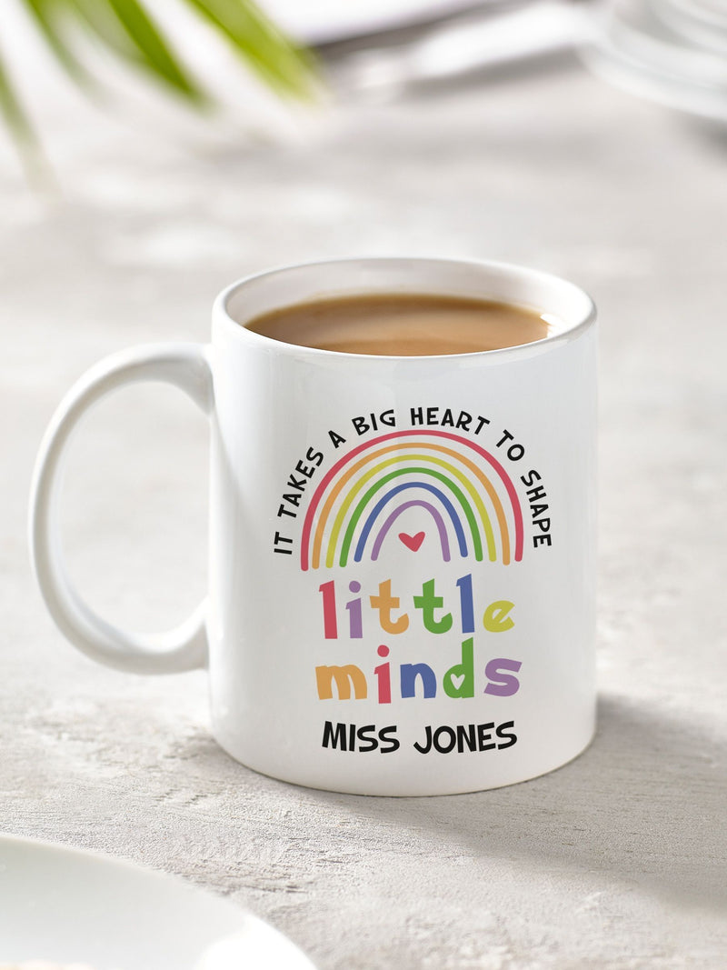 Loveabode Personalised Teachers Rainbow Mug and Coaster Set 11oz, UK version