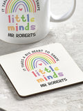 Loveabode Personalised Teachers Rainbow Mug and Coaster Set 11oz, UK version