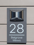Personalised solar house sign with LED light 25x14cm (British brand)