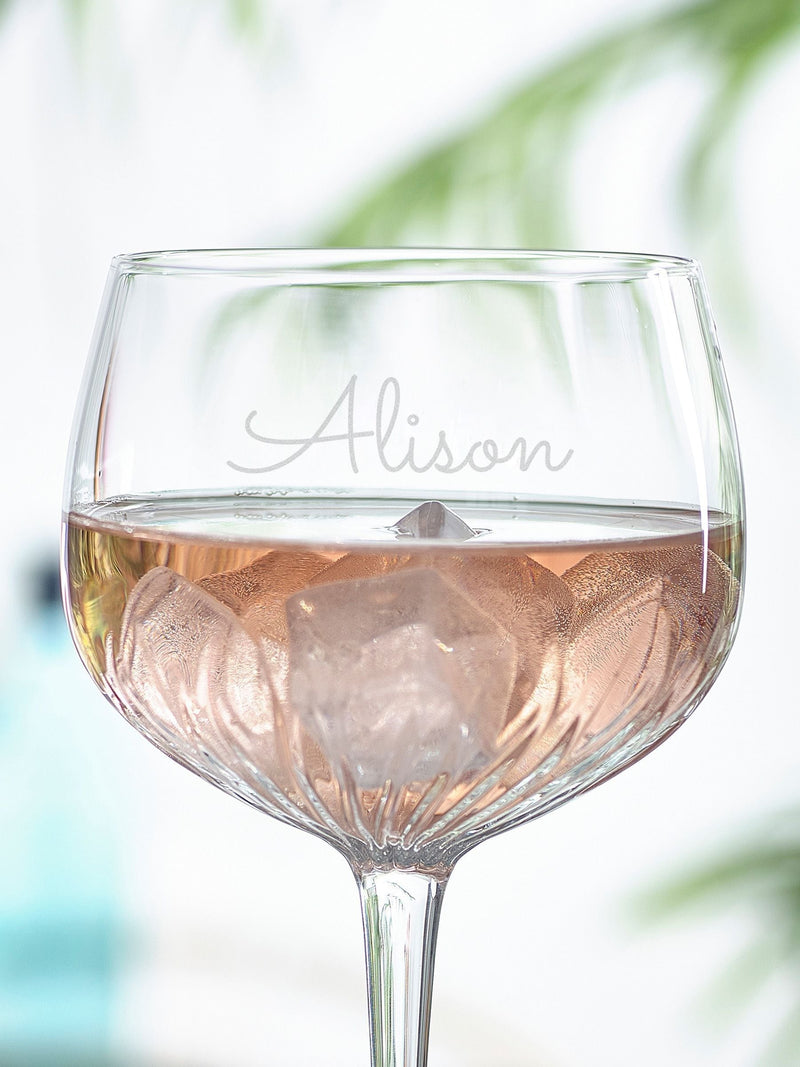 Loveabode personalised large gin glass, UK version