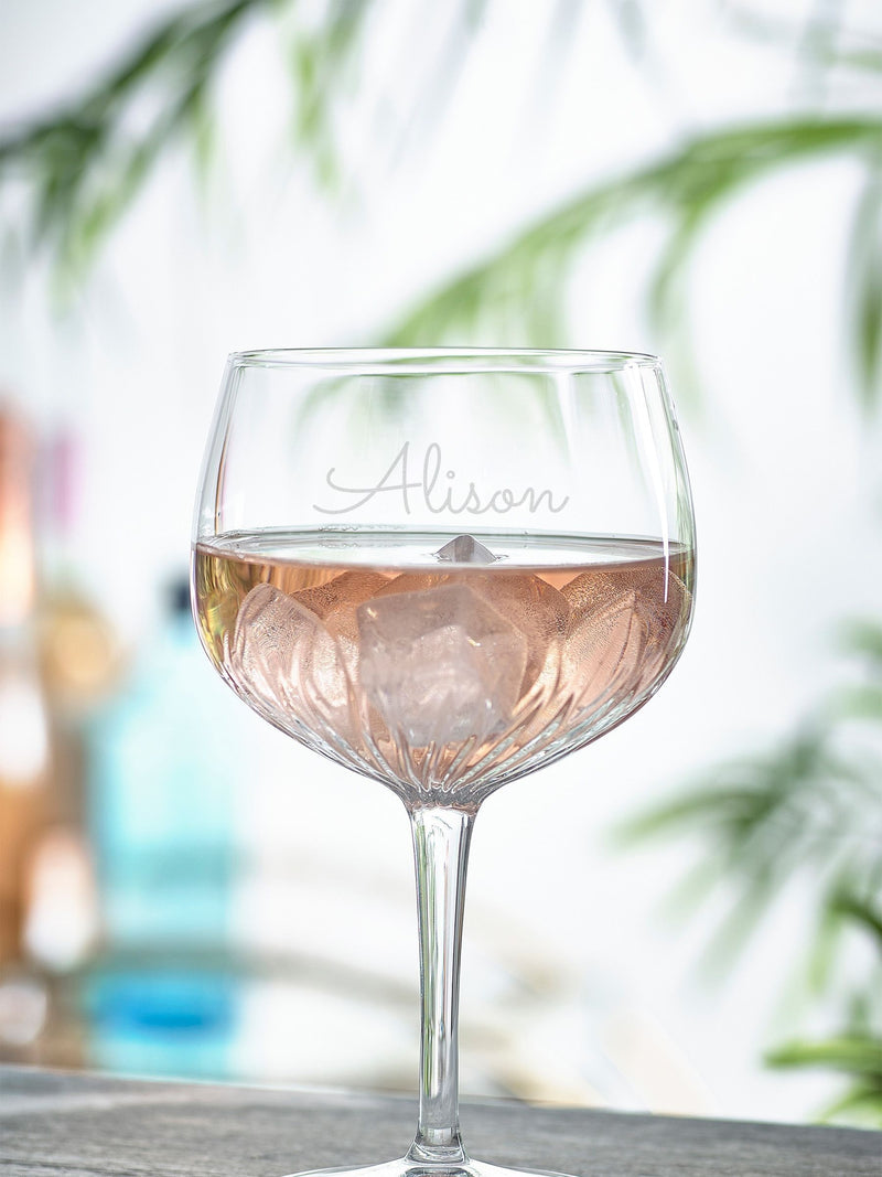 Loveabode personalised large gin glass, UK version